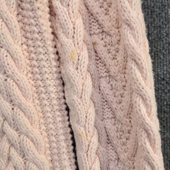 Lauren Ralph Lauren Women's Hand Knit Fisherman Cable Knit Sweater Pink Size L - Picture 8 of 13